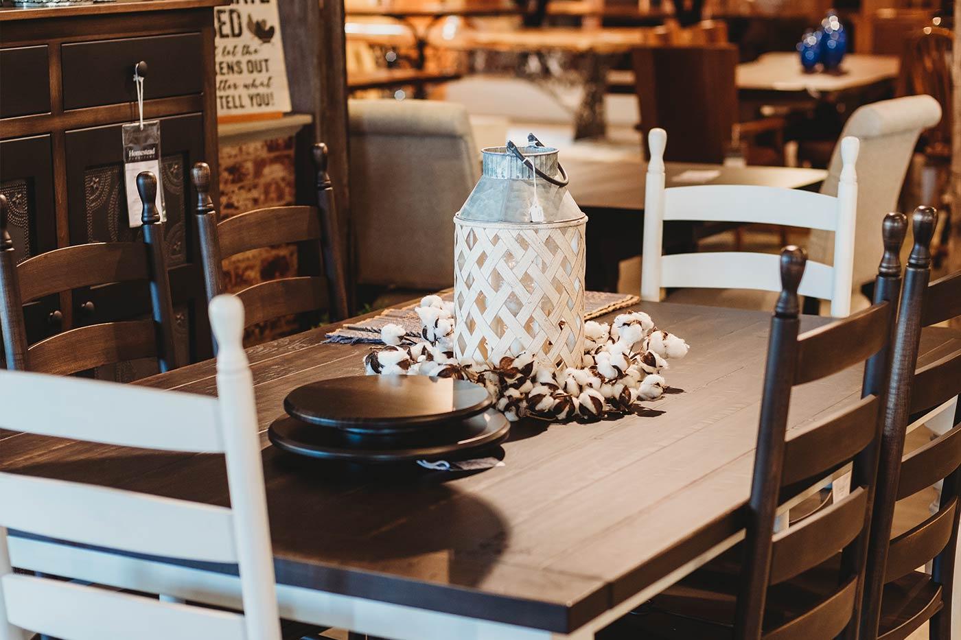 Amish made hardwood dining table and chairs